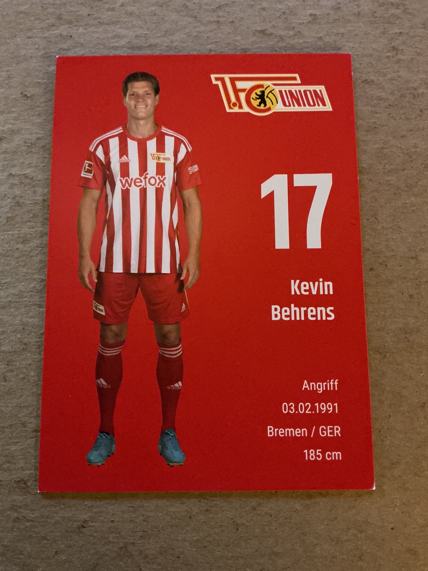 Kevin Behrens, Germany 🇩🇪 1.FC Union Berlin 2022/23 hand signed