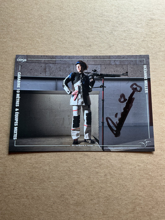 Oceanne Muller, France 🇫🇷 Shooting Summer Olympics 2024 hand signed