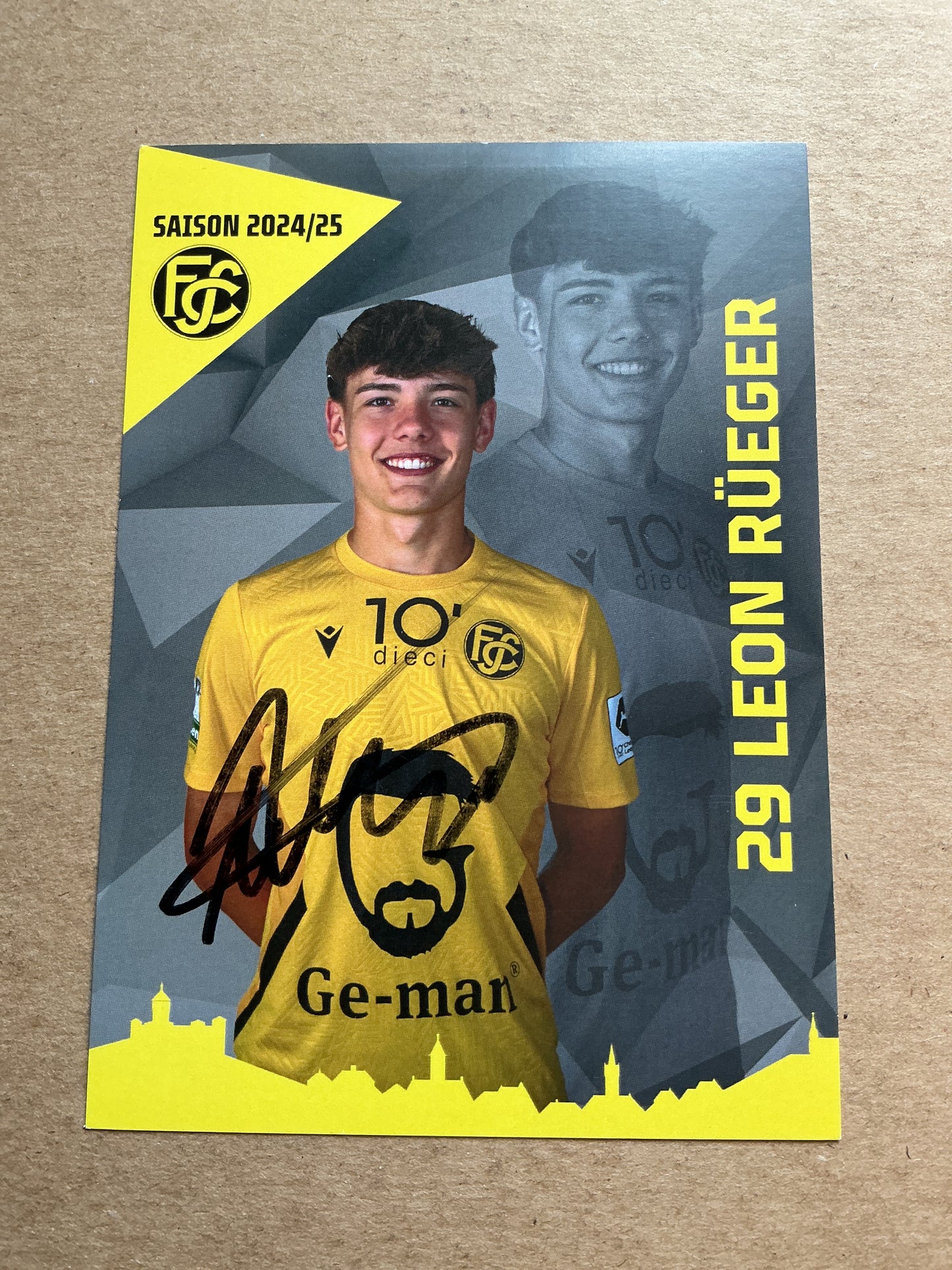 Leon Rüeger, Switzerland 🇨🇭 FC Schaffhausen 2024/25 hand signed