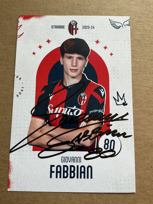 Giovanni Fabbian, Italy 🇮🇹 Bologna FC 1909 2023/24 hand signed