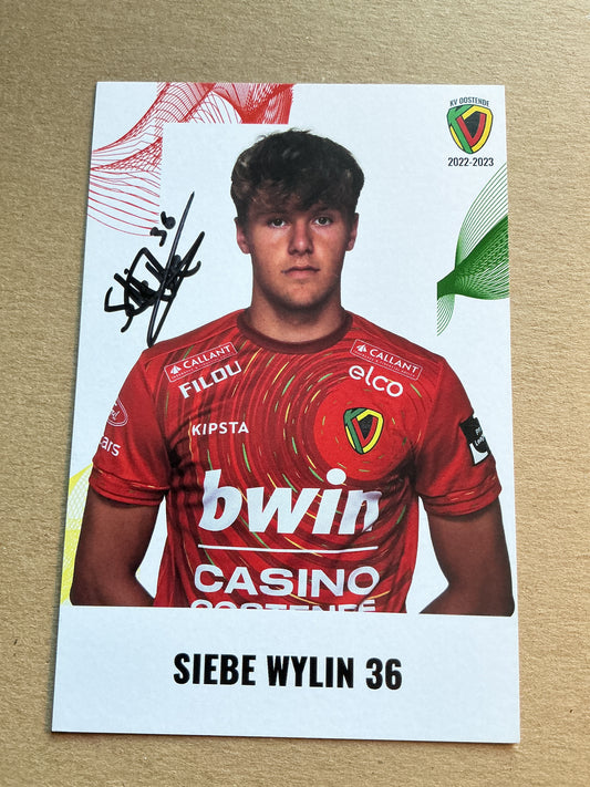 Siebe Wylin, Belgium 🇧🇪 KV Oostende 2022/23 hand signed