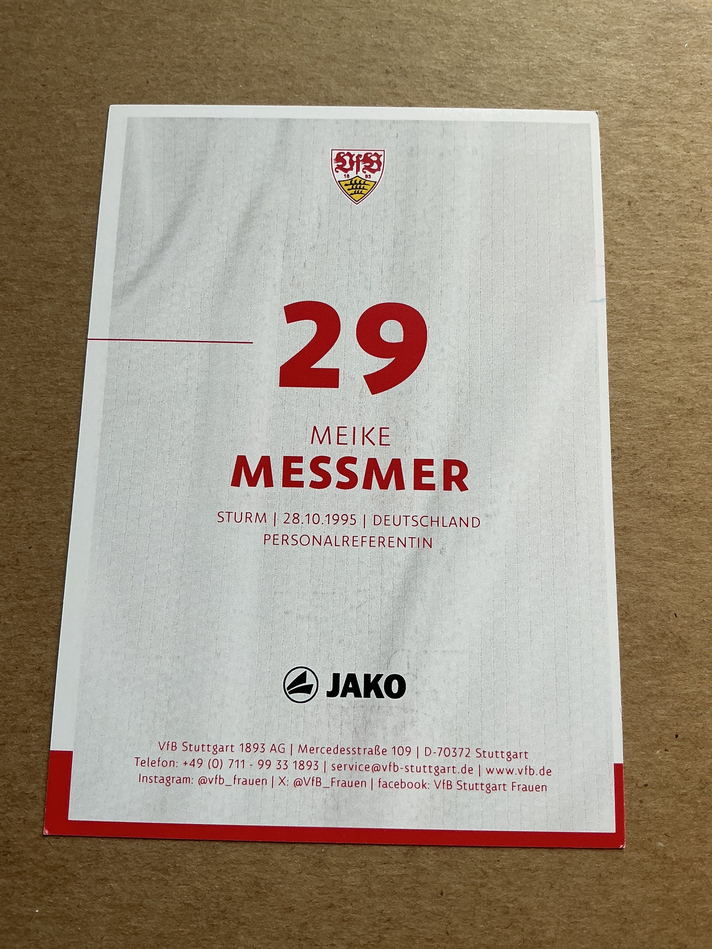 Meike Messmer, Germany 🇩🇪 VfB Stuttgart 2024/25 hand signed