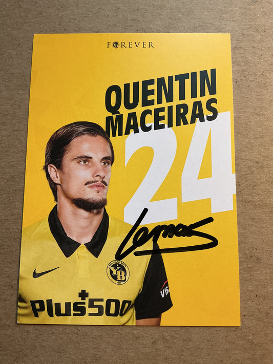 Quentin Maceiras, Switzerland 🇨🇭 BSC Young Boys 2020/21 hand signed