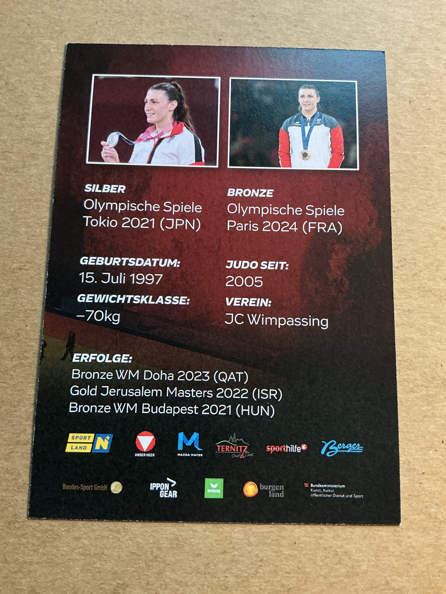 Michaela Pollers, Austria 🇦🇹 Judo Summer Olympics 2024 hand signed
