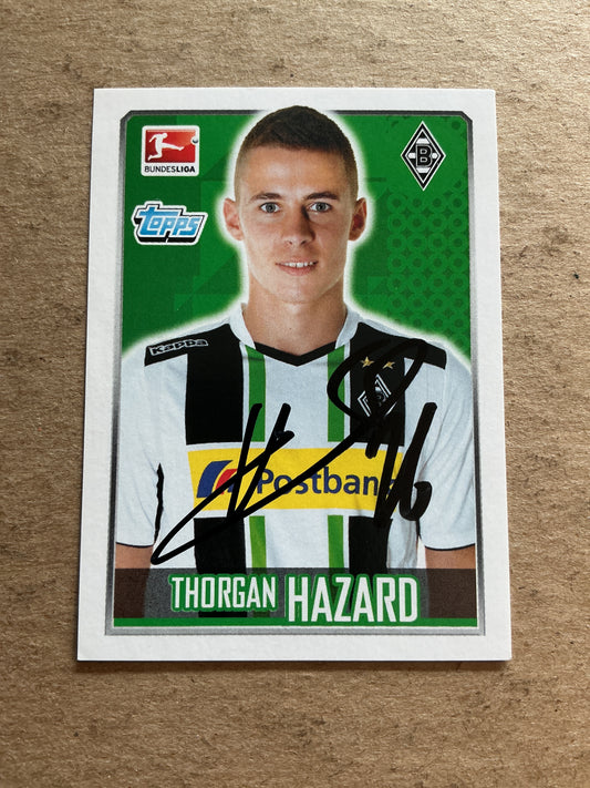 Thorgan Hazard, Belgium 🇧🇪 Borussia Mönchengladbach 2014/15 Topps hand signed