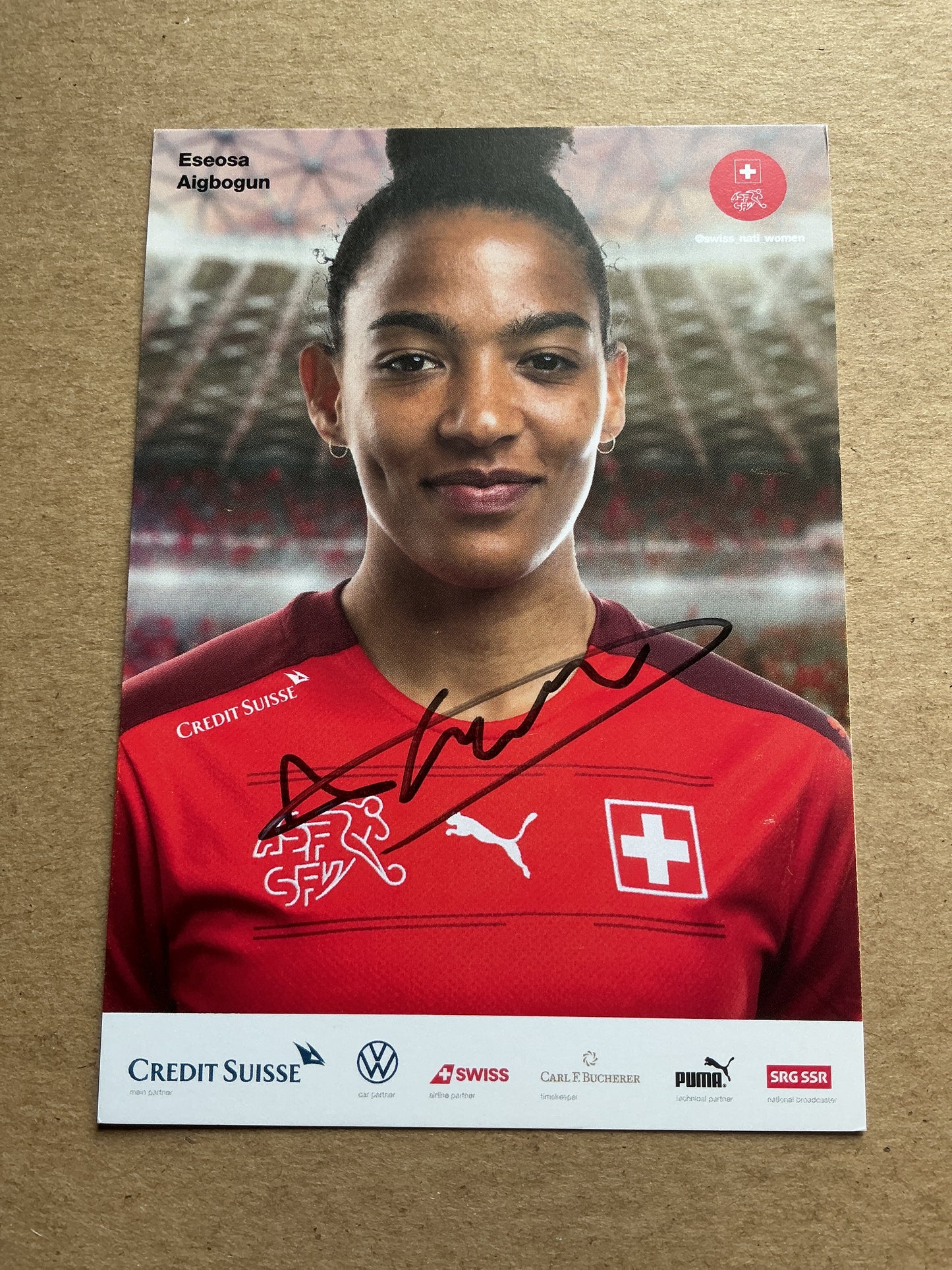 Eseosa Aigbogun, Switzerland 🇨🇭 UEFA Women’s Euro 2022 hand signed