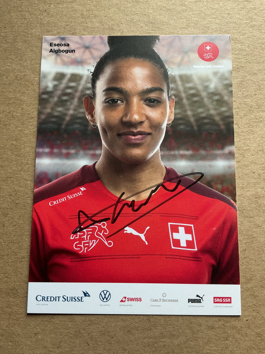 Eseosa Aigbogun, Switzerland 🇨🇭 UEFA Women’s Euro 2022 hand signed