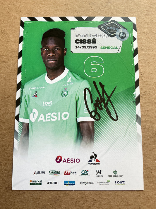 Pape Abou Cissé, Senegal 🇸🇳 AS Saint-Étienne 2020/21 hand signed