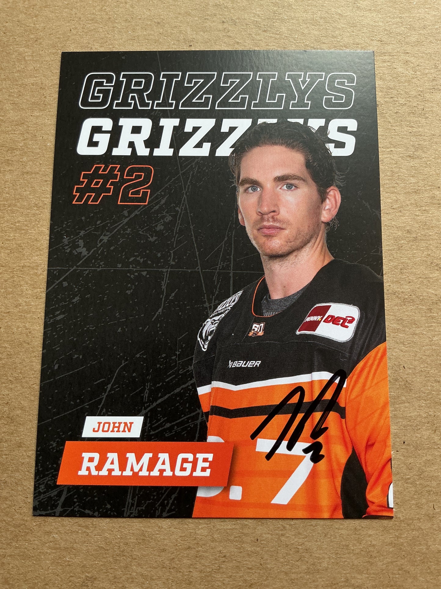John Ramage, USA 🇺🇸 Grizzlys Wolfsburg 2024/25 hand signed