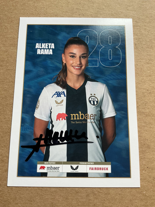 Alketa Rama, Kosovo 🇽🇰 FC Zürich 2024/25 hand signed