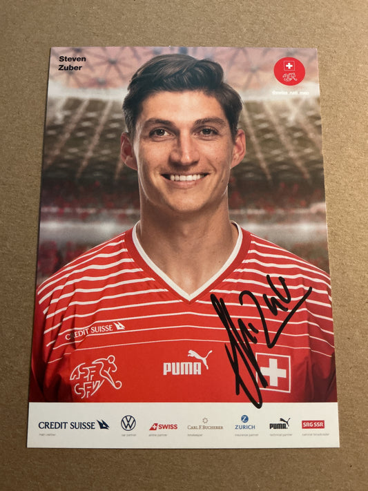 Steven Zuber, Switzerland 🇨🇭FIFA World Cup 2022  hand signed