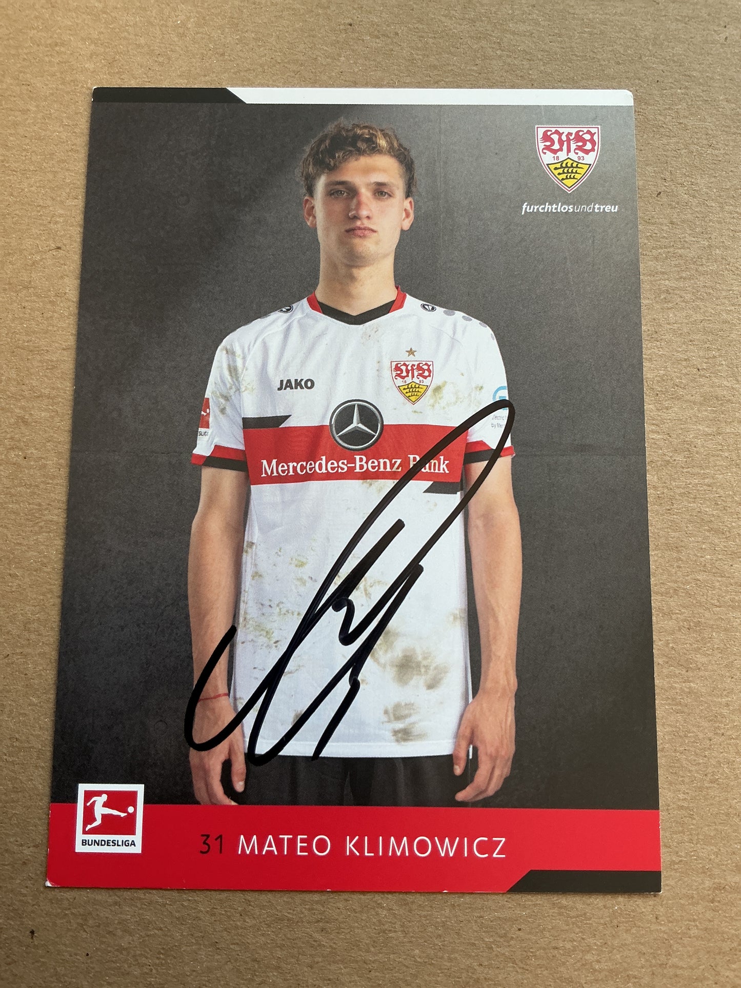 Mateo Klimowicz, Argentina 🇦🇷 VfB Stuttgart 2021/22 hand signed
