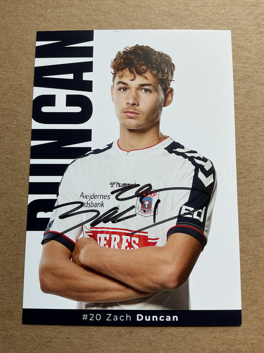 Zach Duncan, Australia 🇦🇺 Aarhus GF 2021/22 hand signed