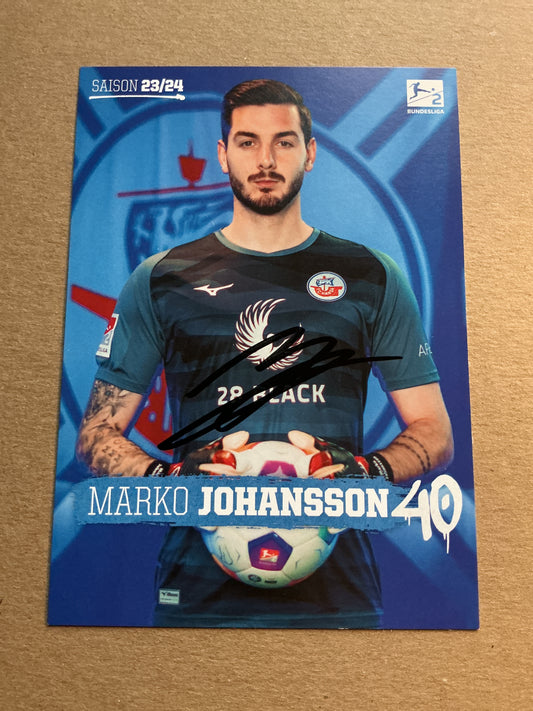 Marko Johansson, Sweden 🇸🇪 Hansa Rostock 2023/24 hand signed