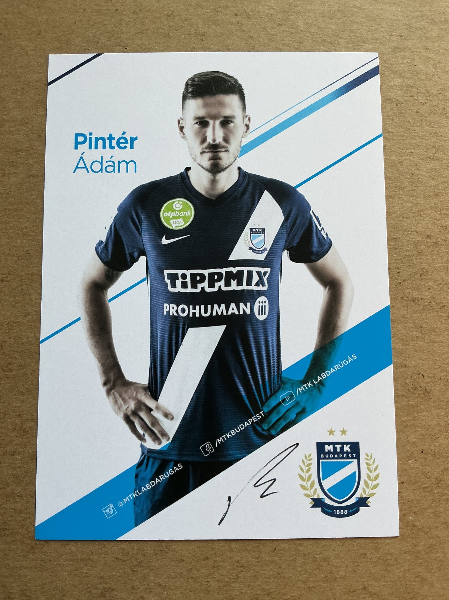Ádám Pintér, Hungary 🇭🇺 MTK Budapest 2020/21 hand signed