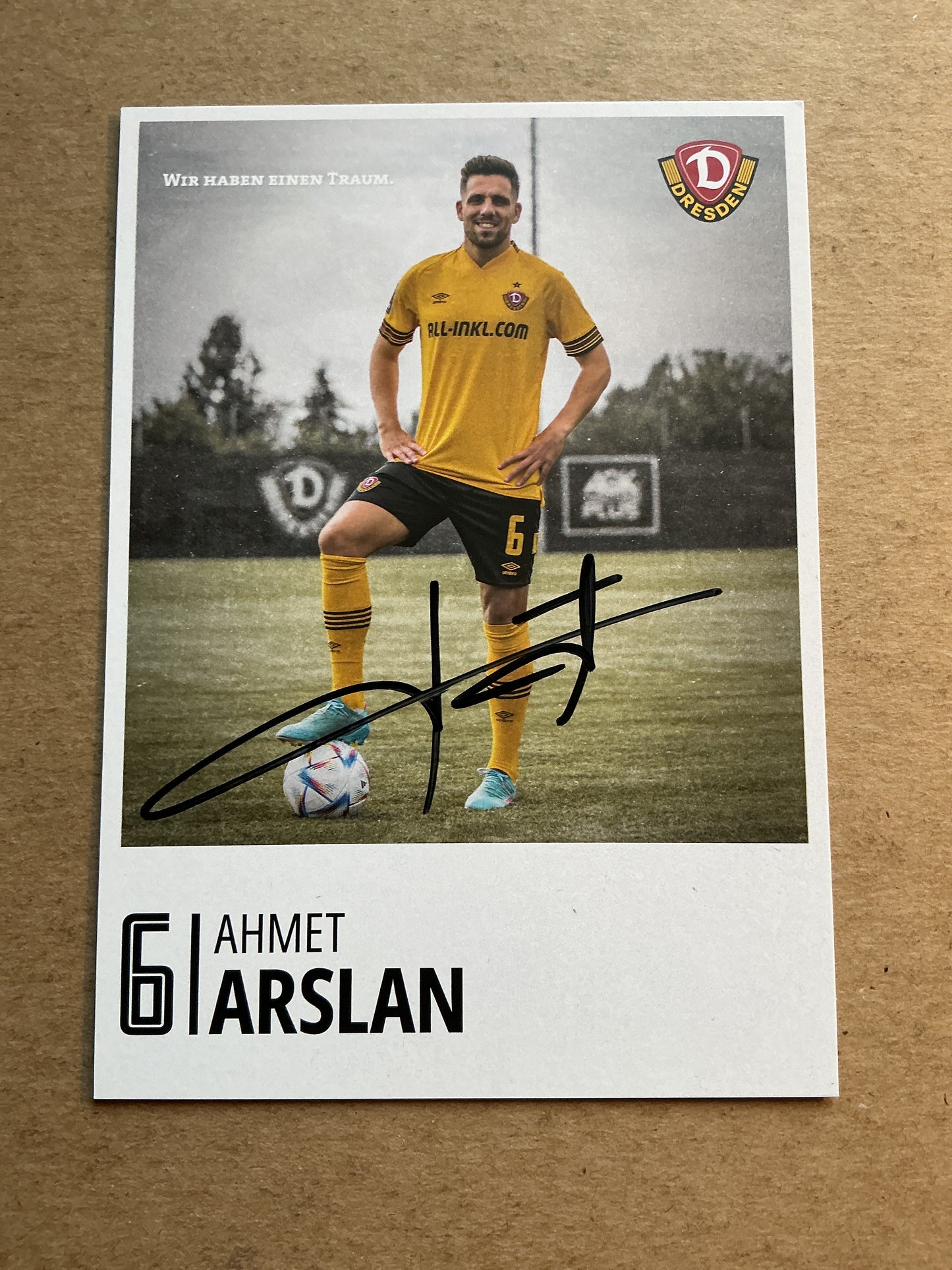 Ahmet Arslan, Germany 🇩🇪 Dynamo Dresden 2022/23 hand signed