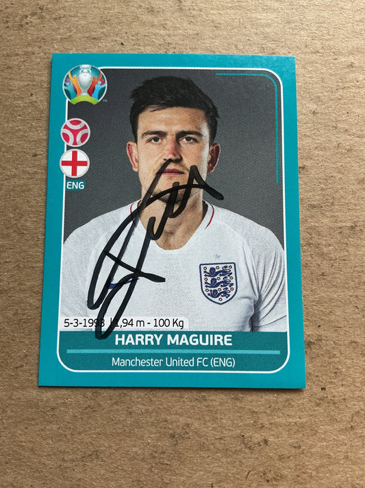 Harry Maguire, England 🏴󠁧󠁢󠁥󠁮󠁧󠁿 UEFA Euro 2020 Panini hand signed