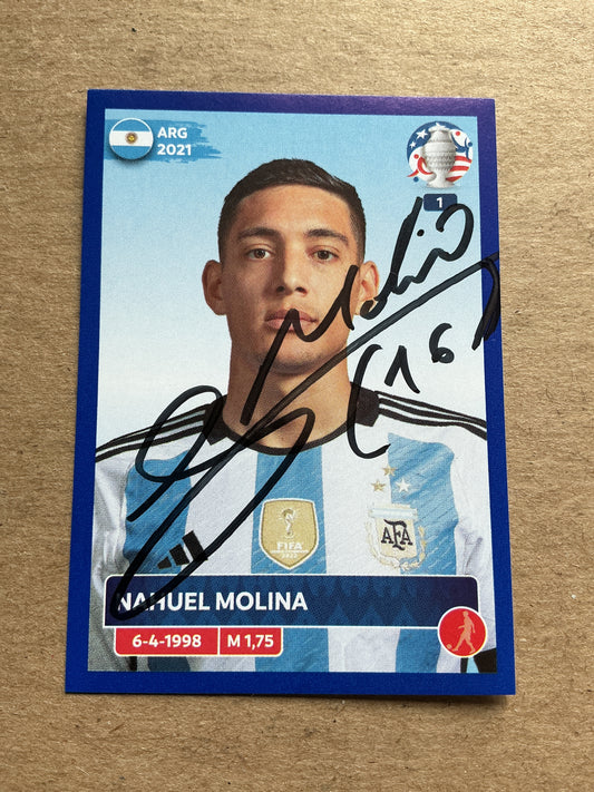 Nahuel Molina, Argentina 🇦🇷 Copa America 2024 Panini hand signed
