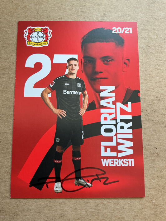 Florian Wirtz, Germany 🇩🇪 Bayer 04 Leverkusen 2020/21 hand signed