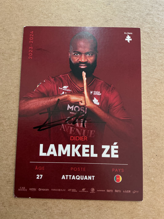 Didier Lamkel Ze, Cameroon 🇨🇲 FC Metz 2023/24 hand signed