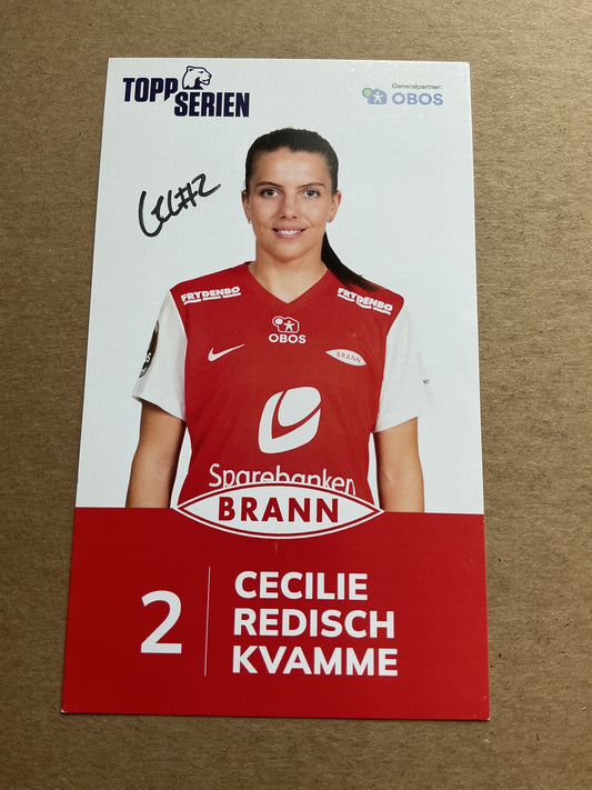 Cecilie Redisch Kvamme, Norway 🇳🇴 SK Brann Kvinner 2023/24 hand signed