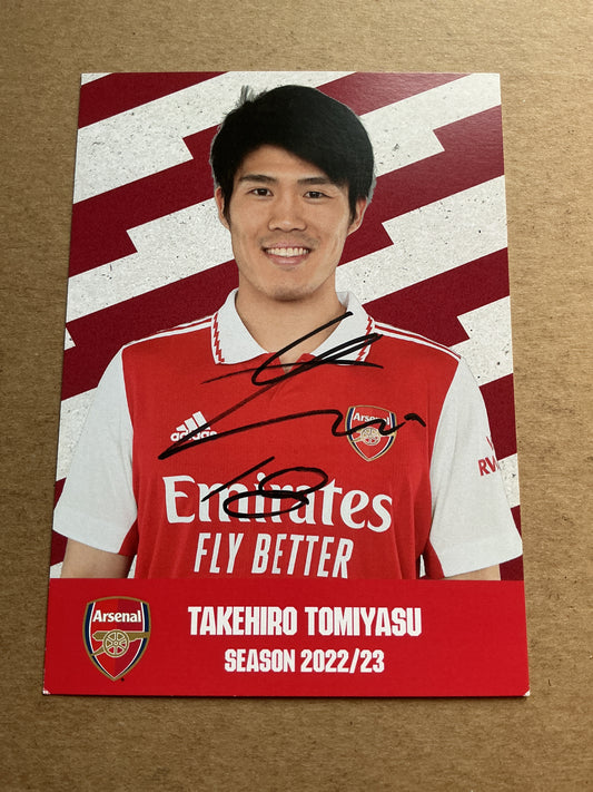 Takehiro Tomiyasu, Japan 🇯🇵 Arsenal FC 2022/23 hand signed