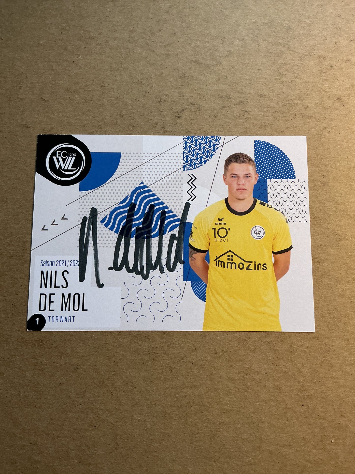 Nils de Mol, Switzerland 🇨🇭 FC Wil 2021/22 hand signed
