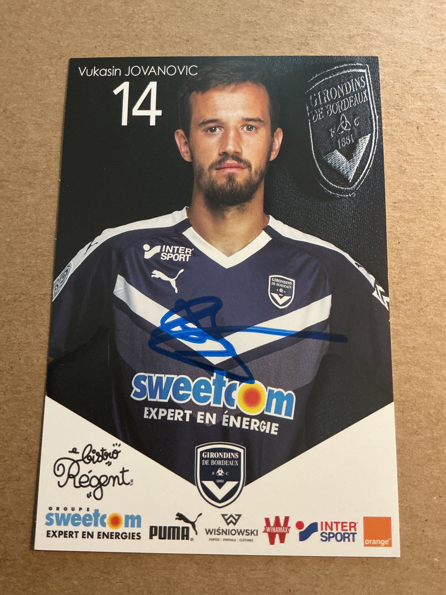 Vukasin Jovanovic, Serbia 🇷🇸 Girondins Bordeaux 2018/19 hand signed