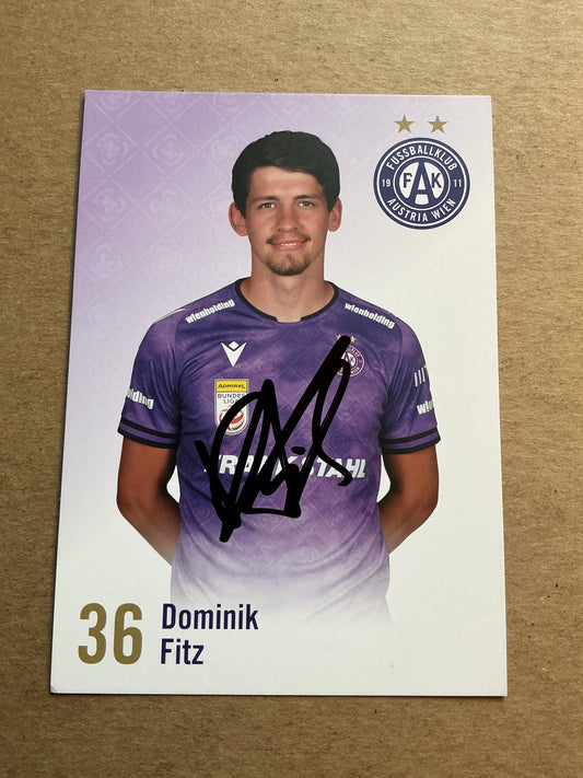 Dominik Fitz, Austria 🇦🇹 Austria Wien 2024/25 hand signed