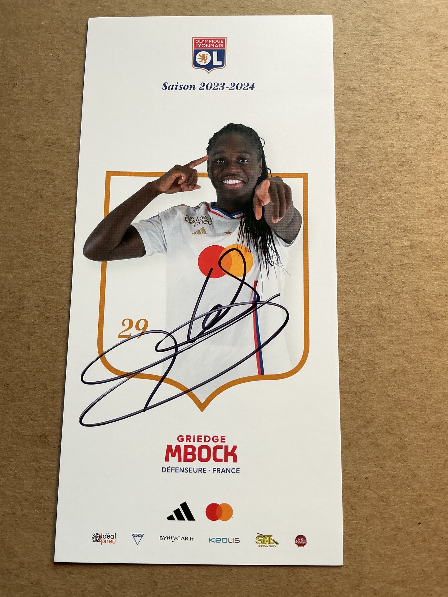 Griedge Mbock, France 🇫🇷 Olympique Lyon 2023/24 hand signed