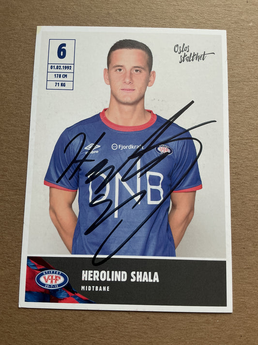 Herolind Shala, Kosovo 🇽🇰 Vålerenga IF 2019/20 hand signed