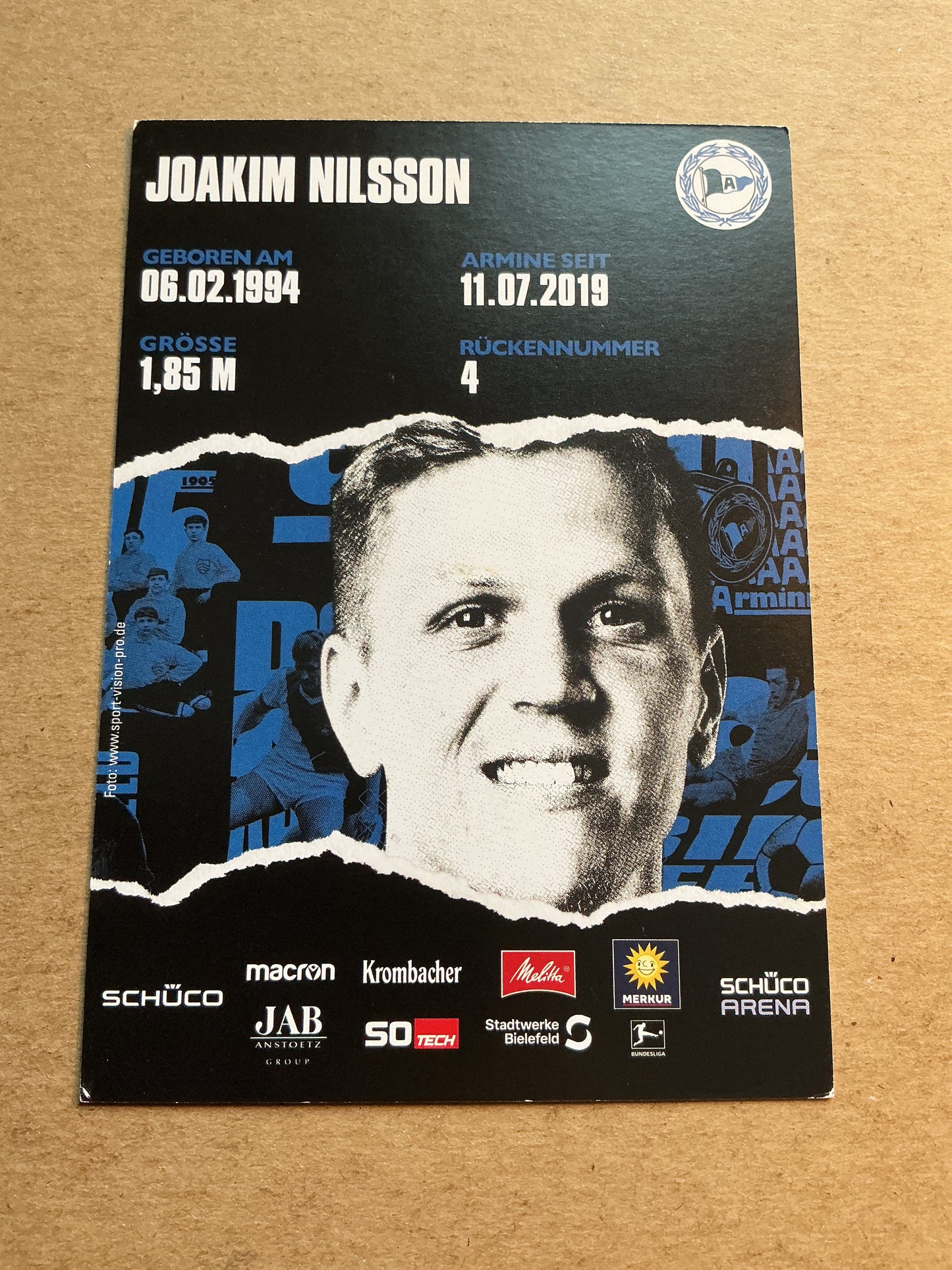 Joakim Nilsson, Sweden 🇸🇪 Arminia Bielefeld 2021/22 hand signed