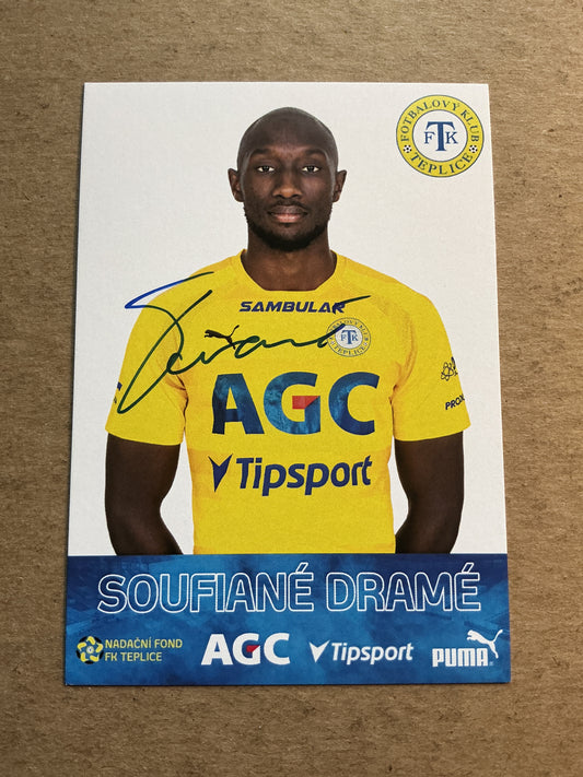Soufiané Dramé, France 🇫🇷 FK Teplice 2022/23 hand signed