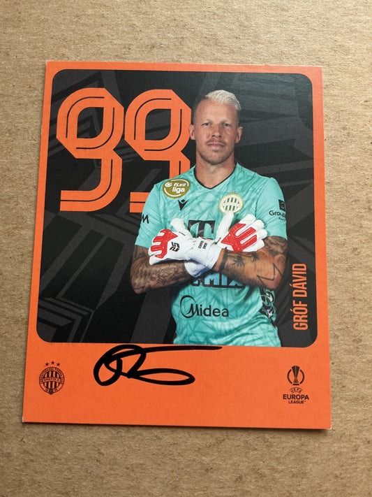 Dávid Gróf, Hungary 🇭🇺 Ferencvaros 2025/26 hand signed