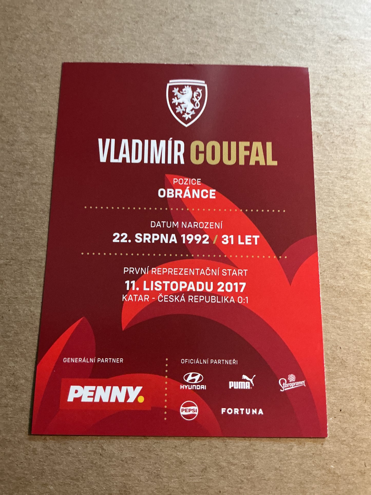 Vladimir Coufal, Czech Republic 🇨🇿 2023 hand signed