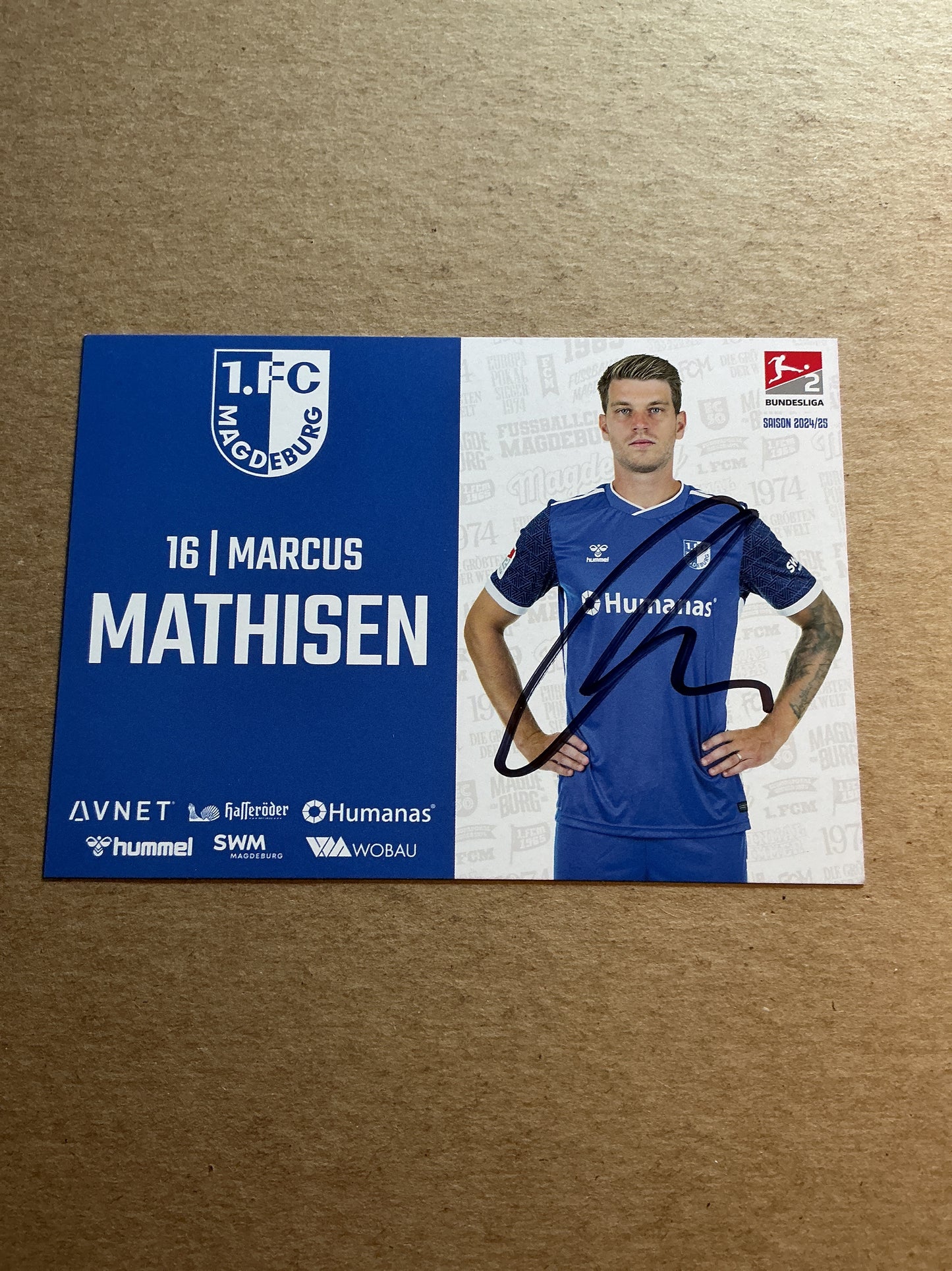 Marcus Mathisen, Denmark 🇩🇰 1.FC Magdeburg 2024/25 hand signed