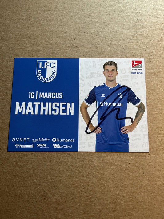 Marcus Mathisen, Denmark 🇩🇰 1.FC Magdeburg 2024/25 hand signed