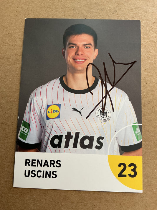 Renars Uscins, Germany 🇩🇪 Handball Sports 2025 hand signed