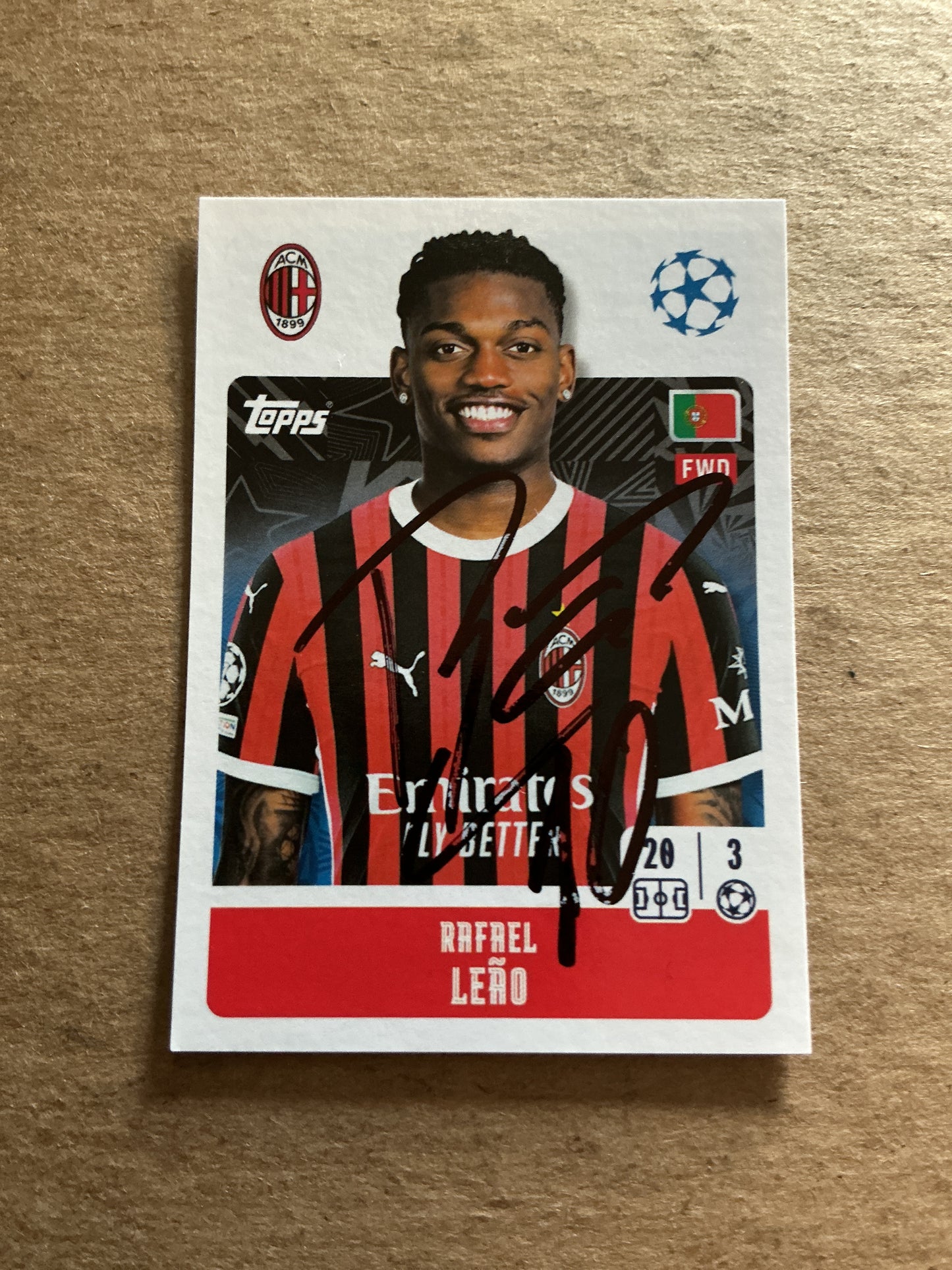 Rafael Leao, Portugal 🇵🇹 AC Milan 2024/25 Topps hand signed