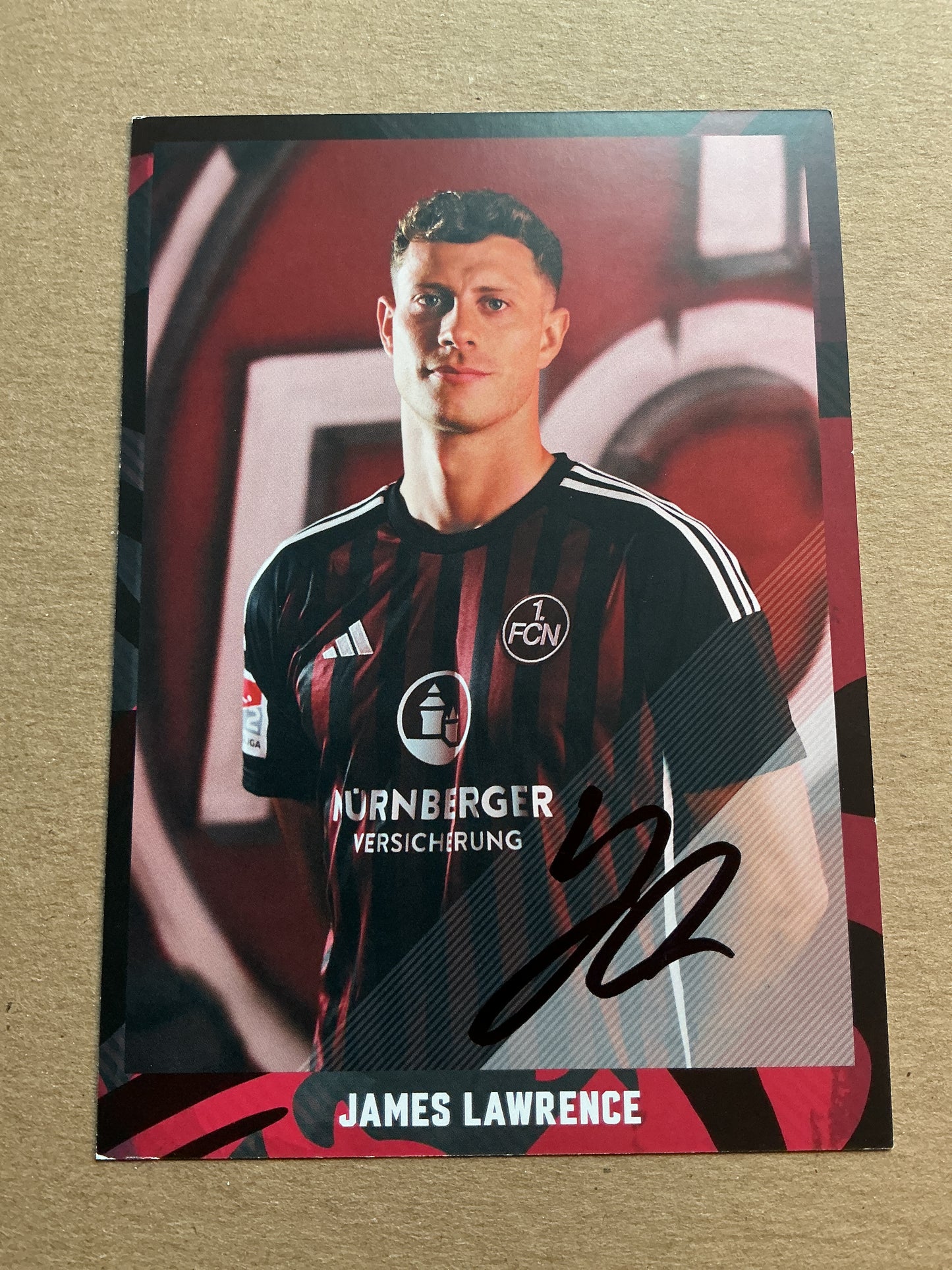 James Lawrence, Wales 🏴󠁧󠁢󠁷󠁬󠁳󠁿 1.FC Nürnberg 2023/24 hand signed