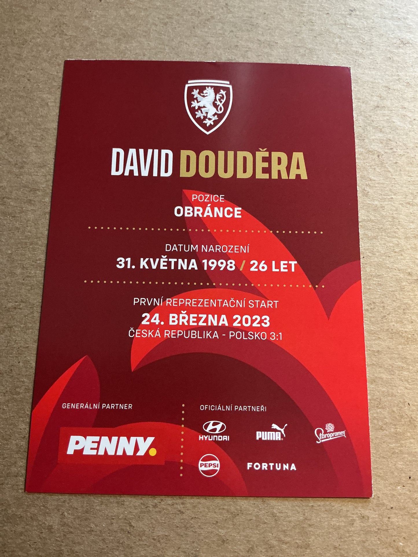 David Doudera, Czech Republic 🇨🇿 2023 hand signed