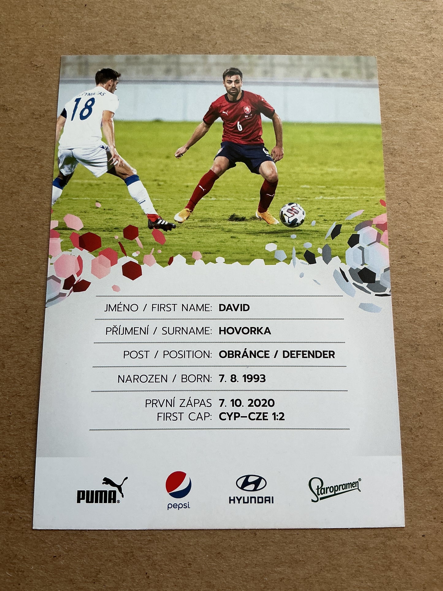 David Hovorka, Czech Republic 🇨🇿 UEFA Euro Cup 2020 hand signed