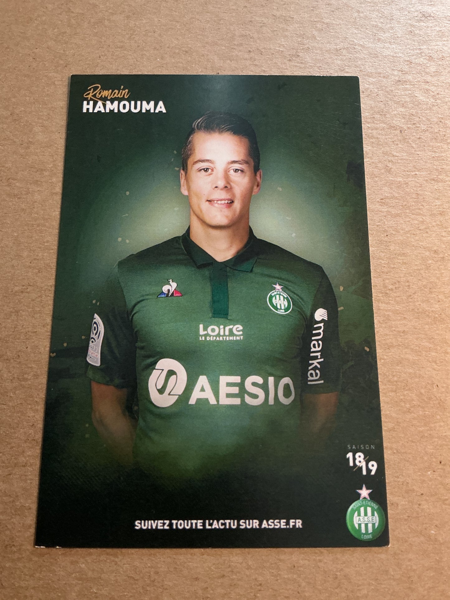 Romain Hamouna, France 🇫🇷 AS Saint-Etienne 2018/19 hand signed