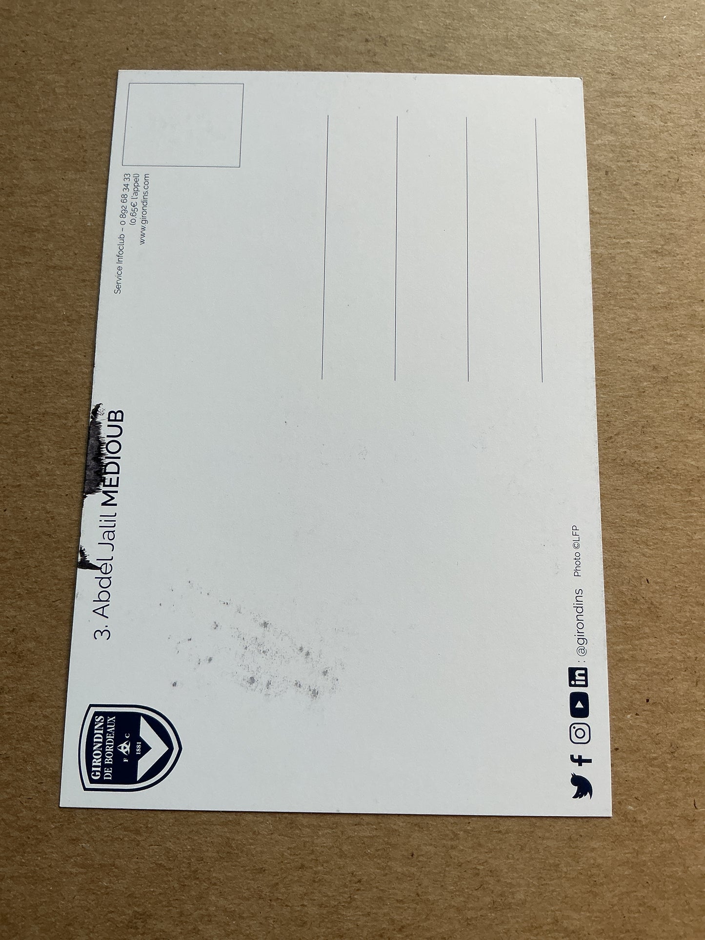 Abdel Jalil Medioub, Algeria 🇩🇿 Girondins Bordeaux 2021/22 hand signed