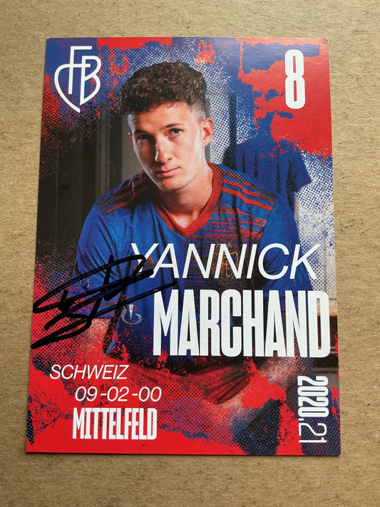 Yannick Marchand, Switzerland 🇨🇭 FC Basel 2020/21 hand signed