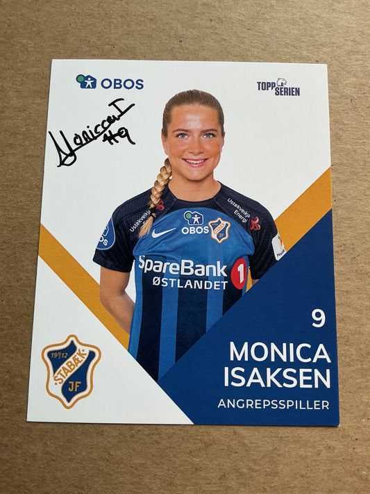 Monica Isaksen, Norway 🇳🇴 Stabæk IF 2024/25 hand signed