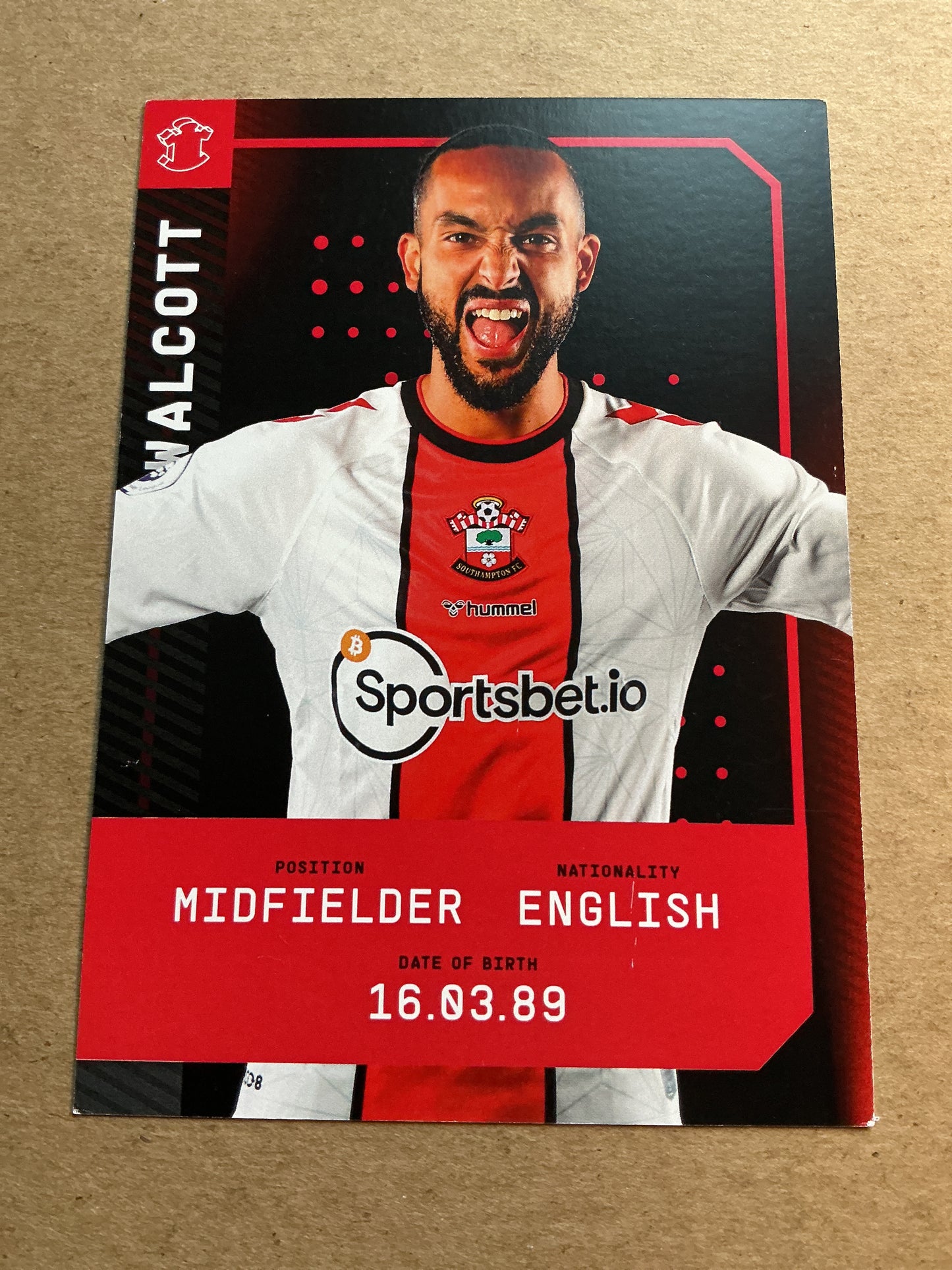 Theo Walcott, England 🏴󠁧󠁢󠁥󠁮󠁧󠁿 Southampton FC 2022/23 hand signed