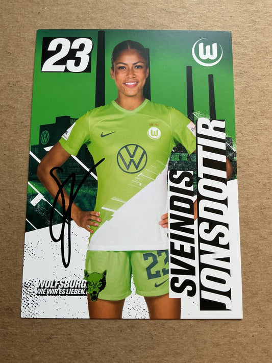 Sveindis Jonsdottir, Iceland 🇮🇸 VfL Wolfsburg 2023/24 hand signed