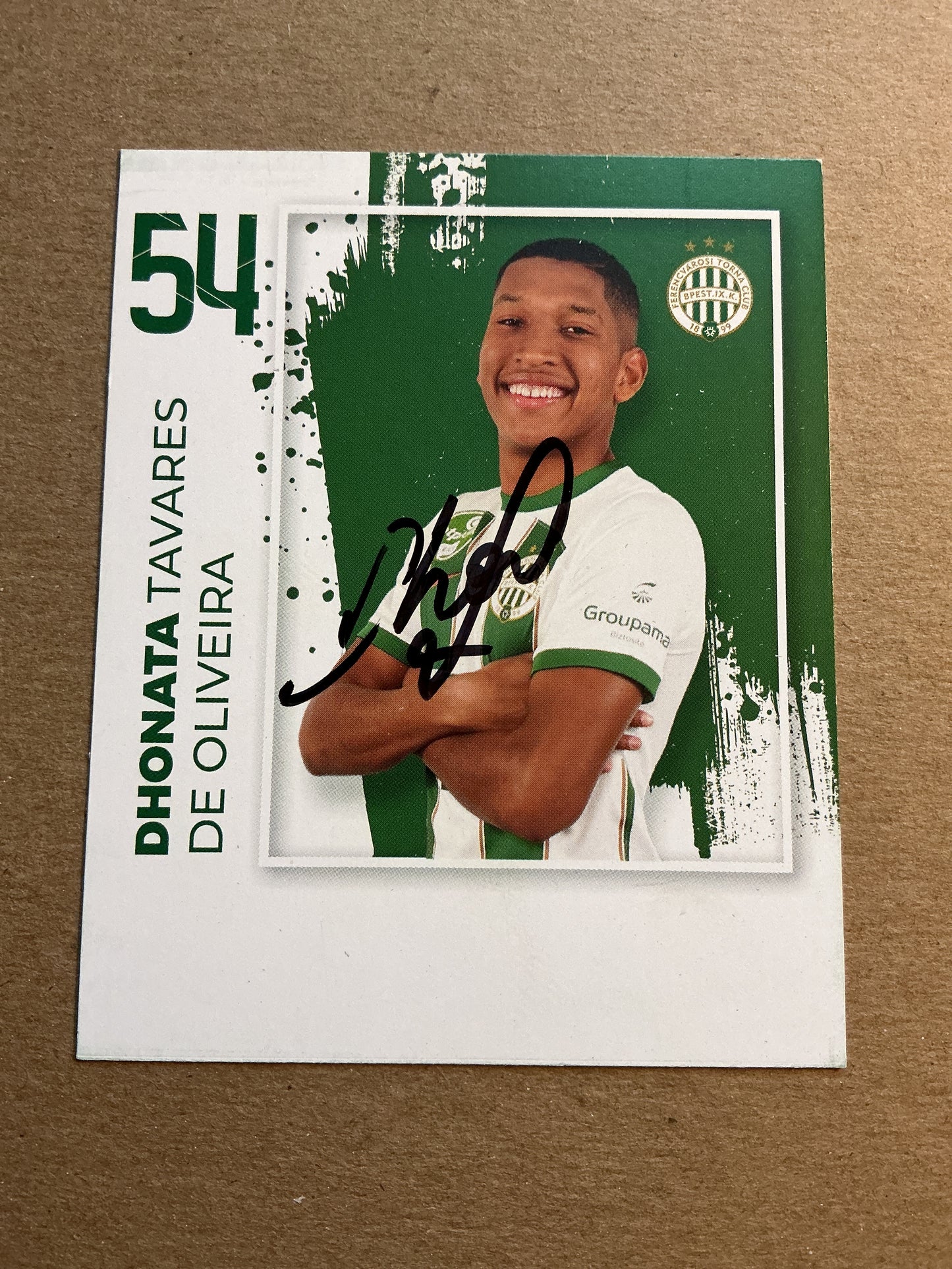 Dhonata, Brazil 🇧🇷 Ferencváros TC 2023/24 hand signed