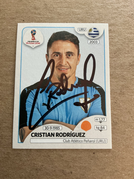 Cristian Rodriguez, Uruguay 🇺🇾 FIFA World Cup 2018 Panini hand signed